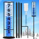 Rain Gauge Outdoor Upgraded, Accurate Freeze Proof Thickened Rain Gauges Outdoors Best Rated, Large Clear Numbers and Adjustable Height Rain Measuring Tool for Garden, Yard, Lawn, Patio, and Farm Use