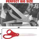 25" Giant Scissors for Grand Opening Ceremony Big Ribbon Cutting Scissors Red for Special Events Heavy Duty Shears Inauguration and Ceremonies Theater Performances