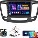 4+64GB Android 15 Car Stereo for Chrysler 200 200C 200S 2015-2019 Wireless Carplay Android Auto 9" Touch Screen Car Radio Dash Kit with GPS WiFi Bluetooth SWC DSP EQ Mirror Link Backup Camera