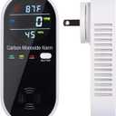 3-in-1 Carbon Monoxide Detector, Carbon Monoxide Detector Plug in Wall with Temperature & Humidity Display, CO Alarm Monitor with Color LCD Display, Accurate & Easy to Install