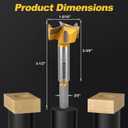 1-5/16" | 33.3mm Industrial Triple Flute Tungsten Carbide Forstner Drill Bits with Hex Shank - Premium Wood Hole Saw Kit for Woodworking, Hardwood, Plywood, Plastic, CNC & Handheld Drills