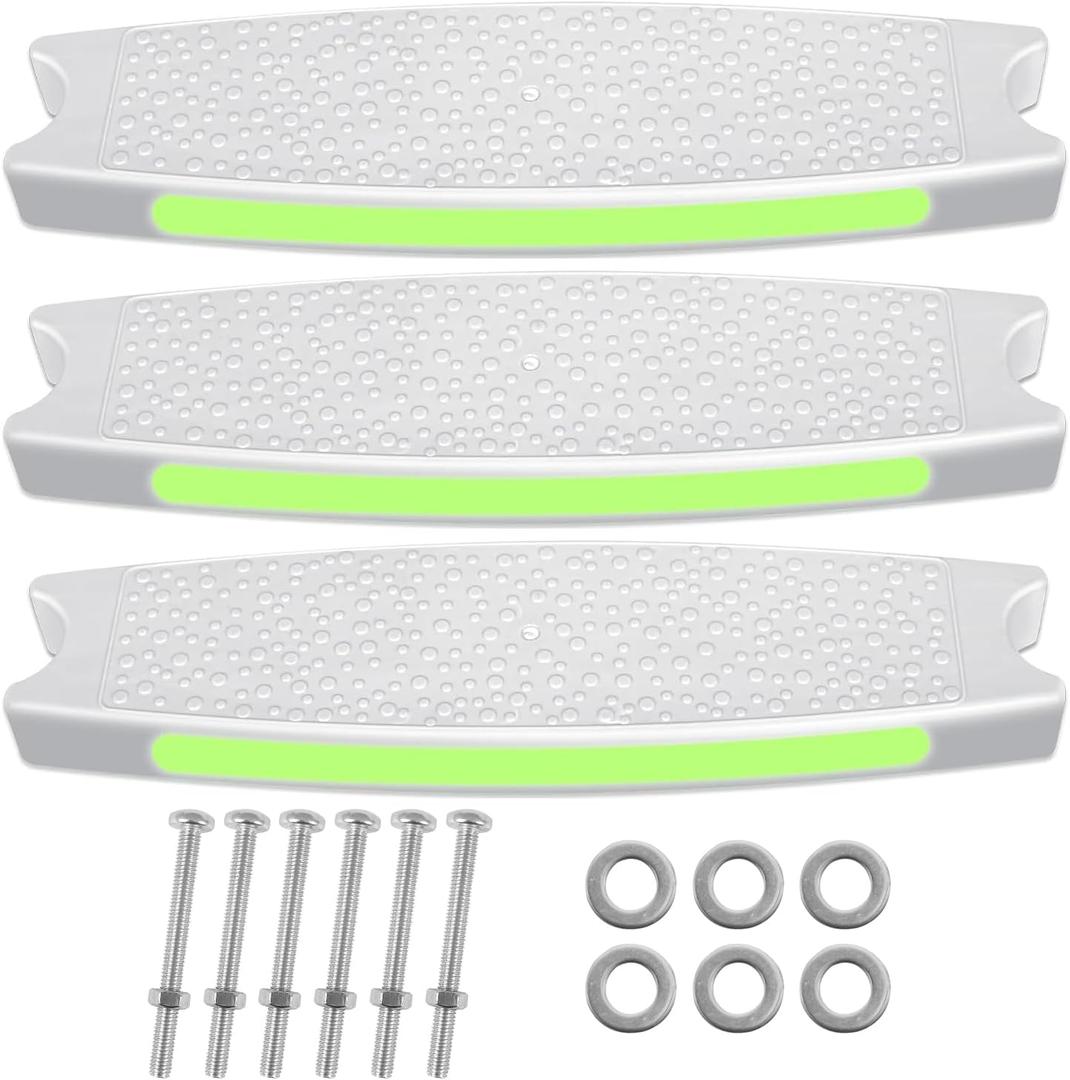 3 Pack Pool Ladder Steps Replacement, 18", Universal Heavy Duty ABS | For Inground Pools & Above Ground Pool, 6 PCS Bolts Included, 3 Reflective Strips