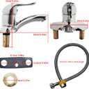 Bathroom Single Handle Faucet Low Arc Centerset Lavatory Vanity Sink Faucet with Supply Lines