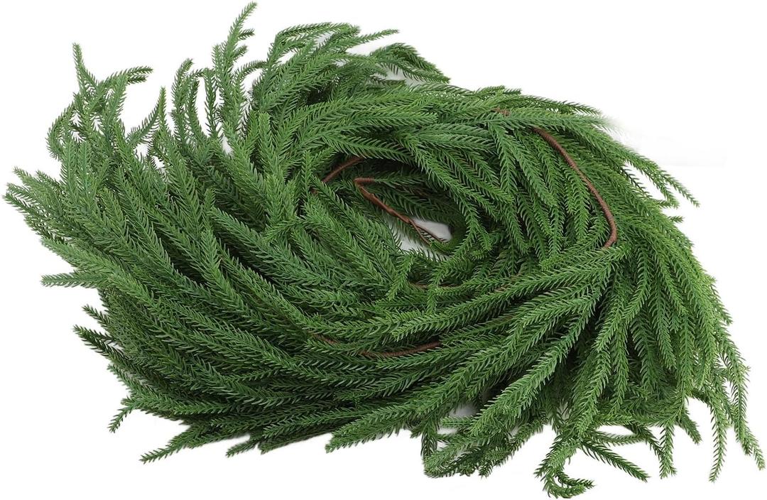 Artificial Pine Garland Soft PVC Realistic Pine Garland for Xmas Fireplace Door Decoration 270cm