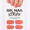 MOYOU LONDON Semi Cured Gel Nail Strips - 20 Pcs. Waterproof Gel Nail Wraps, Cures in Sunlight or UV/LED Lamp, Lasts Up to 2+ Weeks, Stretchable, Easy to Apply & Remove, Vegan & Cruelty-Free, Pink