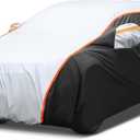 10 Layers Car Cover Waterproof All Weather Rain Snowproof UV Protection Windproof Outdoor Car Snow Cover with Zipper Cotton, Fit for Volvo V60, Audi A4 Avant Allroad, BMW 3 Series Touring(178-190'') (A8 FIT STATION WAGON/MPV, Silver)