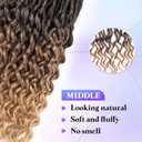 Goddess Locs Deep Wave Crochet Hair 8 Packs New Soft Faux Locs Crochet Braids Pre Looped Hair Extensions for Black Women(T1B/30/27 14 inch)