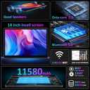 Tablet 14 Inch Android 15 Tablets, 2000*1200 IPS Display Tablets, 256GB Storage(Expand to 2TB) + 36GB,11580 mAh 18W PD Fast Charger, 8 Core CPU,4 Speakers, 5G WiFi, 8+13MP, Tablet with Case - Black