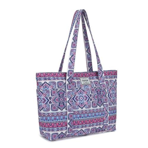 ODTEX Women's Tote Bag with Top Handle, 15.6 inch Laptop Bag, Large Capacity Handbag for Work, Travel, Shopping (Bohemian)