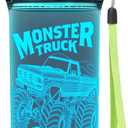 Lightzz Kids Water Bottle with 3D Glowing Monster Truck LED Light - 14 OZ Tritan BPA Free - Creative Ideal Travel Cup Car Race Gift for School Kid Boy Child Holiday Camping Picnic