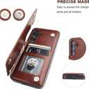 ONETOP Compatible with Samsung Galaxy S24 Wallet Case with Card Holder, PU Leather Kickstand Card Slots Case, Double Magnetic Clasp and Durable Shockproof Cover 5G 6.2 Inch(Brown)