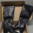 Knee High Boots for Women Chunky Heel Pointed Toe Boots Side Zipper Long Boots (8.5, Black)