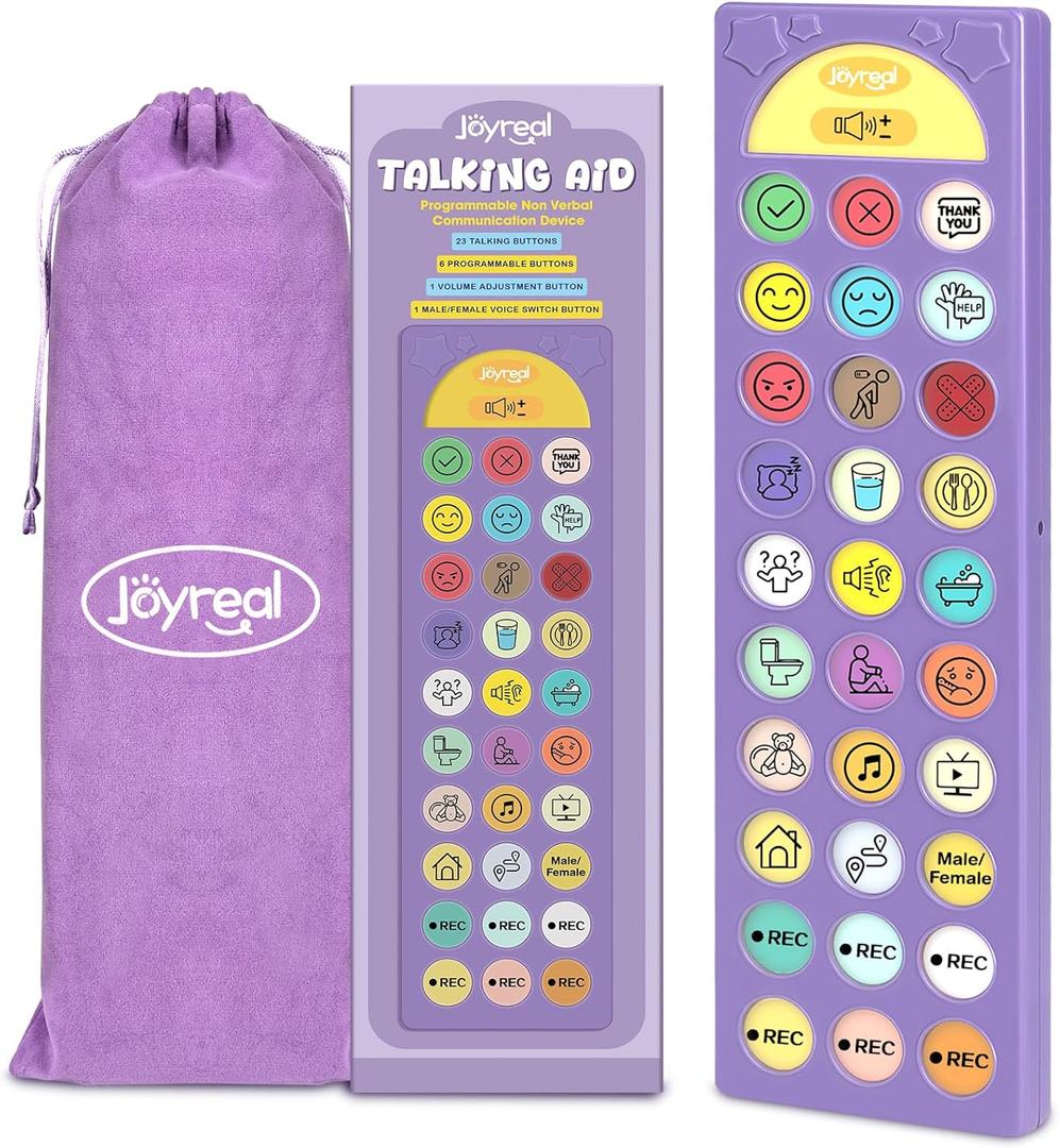 AAC Device for Autism, Joyreal Non Verbal Communication Tools for Speech Therapy & Stroke Rehab. Autism Talking Aids with 6 Programmable Buttons & Adjustable Volume, Autism Toys for Kids and Adults