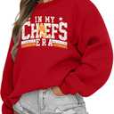 MNLYBABY Football Sweatshirt Women Game Day Sweatshirts in My Game day Era 87 Graphic Long Sleeve Tops (Red, L)