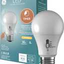 GE LED+ Timer A19 LED Light Bulbs, Built-in Automatic Indoor Timer Light, 8W, Soft White (1 Pack)