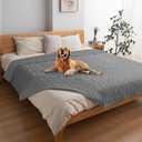 fuguitex Waterproof Dog Bed Cover Dog Blanket for Pet Furniture Bed Couch Sofa Reversible Linen Texture 40"x50"