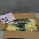 MARTINE MALL Artificial Flowers for Outdoors, 12 Bundles Realistic Fake Outdoor Flowers, UV Resistant Silk Flower for Outside Look Real Faux Flower Plant for Patio Garden Decor, Yellow White