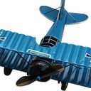 Large 8.5'' Hang Retro Airplane, Home Decor Ornament Art, Office Desktop Decoration, World War I German Wings Aircraft Model, WW1 (Deep SkyBlue)