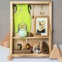 Original Wood Shadow Box Frame 16x20 Shadow Box with Shelves 2.6" Interior Depth Memorial Shadow Box with Linen Back for Handicrafts,Picture Frames,Medals,Coins,Pins Collection and More