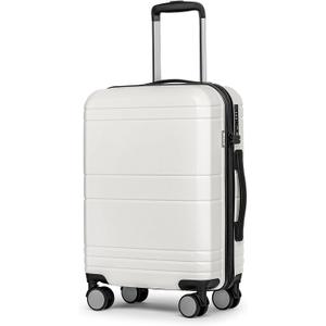 KYME Carry On Luggage 22x14x9 Airline Approved with TSA Lock Hard Shell Carry On Suitcase Lightweight Suitcases with Wheels Small Luggage for Men Women,Carry-On 20 Inch,White