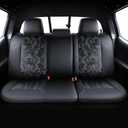 Leather Seat Covers Custom Fit for Tacoma Gen 3rd Double & Crew Cab (2016-2023) - Fully Covered - Fit Like a Glove - Center Console Armrest Covers Included - CamoBlack-Red Stitching