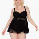 Smart & Sexy Women's Plus-Size Swimwear Top – Twist Bandeau Tankini with Built-in Support, 38DDD