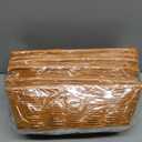 Yesland 6 Pcs Poly Wicker Bread Basket with Handle, 14 Inch Rectangular Imitation Rattan Fruit Storage Baskets - Stackable Empty Gift Basket for Vegetables, Food Serving, Display, Outdoor, Orange