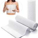 Geiserailie 2 Pcs Chest Compression Wrap Breast Support Band Sports Support Strap Bandage Adjustable Chest Binder for Large Breasted Women Prevent Breast Bounce for Sports Running(White,Large)