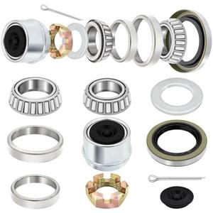 2 Sets Trailer Bearing Kit 3500 lb Boat Trailer Axle Bearing Kits L68149 L44649 Bearing Kits, with 171255TB Grease Seal, Spindle Nut, Dust Cap for 3500lb 1-1/16'' to 1-3/8'' #84 Spindles