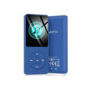 AGPTEK A02S 16GB MP3 Player, 70 Hours Playback Lossless Sound Music Player, Supports up to 128GB, Dark Blue