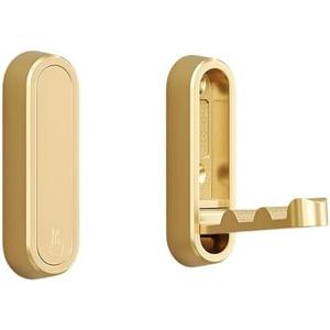 Foldable Coat Hooks, Invisible Folding Retractable Wall Hooks, Single Retractable Hook, Foldable Wall Hooks for Hanging Coats, Scarves, Hats, Bathrobes, Keys, Bags (Gold)