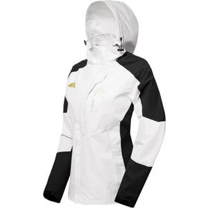 Women's Rain Jackets Waterproof with Hood Lightweight Rain Suit for Women Ladies Rain Coats Outdoor Windbreaker (XX-Large, White Black)