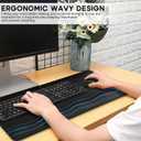 JIKIOU Large Mouse Pad with Wrist Rest, Desk Pad with Built in Wrist Rest, Waterproof Gaming Mouse Pad with Non-Slip Base for Typing Pain Relief Black 29.5x14.9 inch