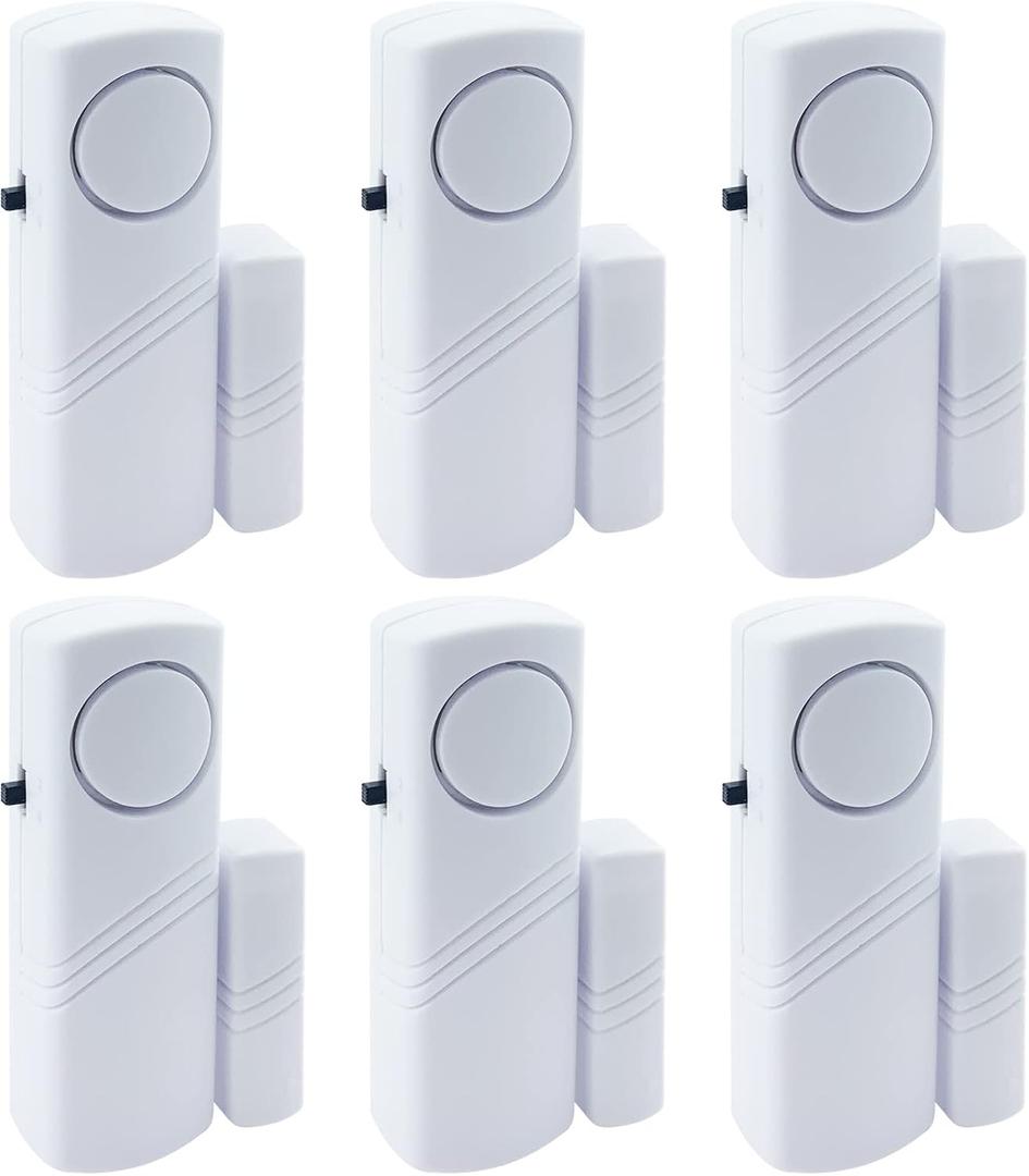 Door Window Alarm, 90DB Door Alarms for Kids Safety, Wireless Sensor Door Window Burglar Alarm-Window Pool Alarms for Home, 6 Pack