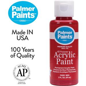 Palmer 2oz  Red Color Acrylic Paint Set, Perfect Color Selection
