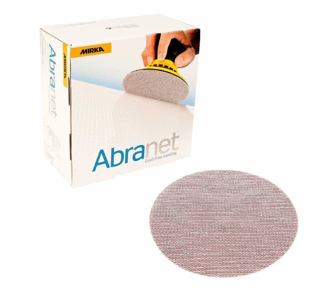 Mirka Abranet Sanding Mesh Discs - 180 Grit - 5 Inch Hook and Loop Sanding Discs - Mesh Sandpaper for Dust-Free Sanding for Wood, Metal, Automotive, and Furniture Finishing - 50 Pcs