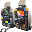 Car Storage Organizer 2 PCS,Car Backseat Organizer for Kids Durable Waterproof Oxford Fabric with Touchable Tablet Holder 8 Mesh Pockets and 2 Pockets for Snacks Toys,Car Travel Accessories