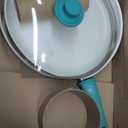 GreenLife Soft Grip Healthy Ceramic Nonstick, 12" Frying Pan Skillet with Lid, PFAS-Free, Dishwasher Safe, Turquoise