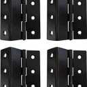QCAA Heavy Duty 3 Fold Retro Chest Hinge, Half Surface for Chest, Cabinet, Furniture, 3" x 1.8mm, Matte Black, Made in Taiwan, 4 Pack