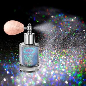 Boko Body Glitter Spray, Holographic Silver Glitter Spray for Body Face Hair Nail Clothes, Hair Glitter Body Shimmer Powder for Highlighter Makeup Festival Party Concert Rave Accessories (A-Glint-Rainbow)