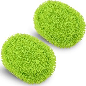 Microfiber Mop Refill for HoMerit Wall Cleaner, 2 Pack Reusable Washable Washer Pads, Dust Cleaning Walls, Ceilings, Windows, Baseboard, Dry Dust/Wet Wash Pad, Green-2