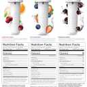 Cirkul 22oz. BPA-Free Plastic Water Bottle Starter Kit with Blue Lid, 3 Flavor Cartridges (1 LifeSip Fruit Punch, 1 FitSip Mixed Berry, 1 GoSip Black Cherry) Zero Calories and No Sugar