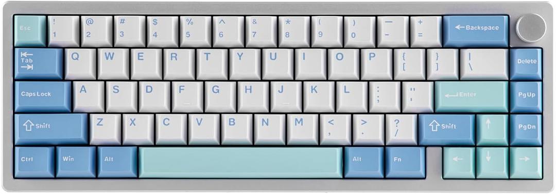 EPOMAKER Galaxy65 Wireless QMK/VIA Mechanical Keyboard, Ball-Catch Anodized Aluminum Custom Keyboard, Pre-Lubed Hot-Swappable Switch, RGB Backlit, Rotary Knob, 2.4Ghz/BT/Type-C (Silver)