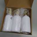 HOMCDALY Shampoo and Conditioner Dispenser, 21oz 3-Pack Refillable Pump Bottles, Shampoo Container, Empty Pump Bottle, Bathroom Shower Dispenser21oz-White&Gold