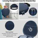 Hard Case for AirPods Max 2 Supports Sleep Mode, Travel Carrying Headphone Case with AirPods Max 2/1 Clear Ear Cups Cover/Silicone Earpad Case/Headband Cover, Protective Portable Storage Bag, Blue