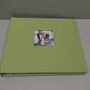 Large 3 Ring DIY Scrapbook Photo Album Journal with 30 Plastic Sleeves 60 Pages and Fabric Cover for Baby Travel Wedding Anniversary kids Adventure (Sage Green Cover/White Pages)