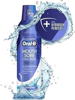 Oral-B Mouth Sore Mouthwash Special Care Oral Rinse, Hydrogen Peroxide Mouthwash, 8fl oz, Mouthwash Alcohol Free 1 Count