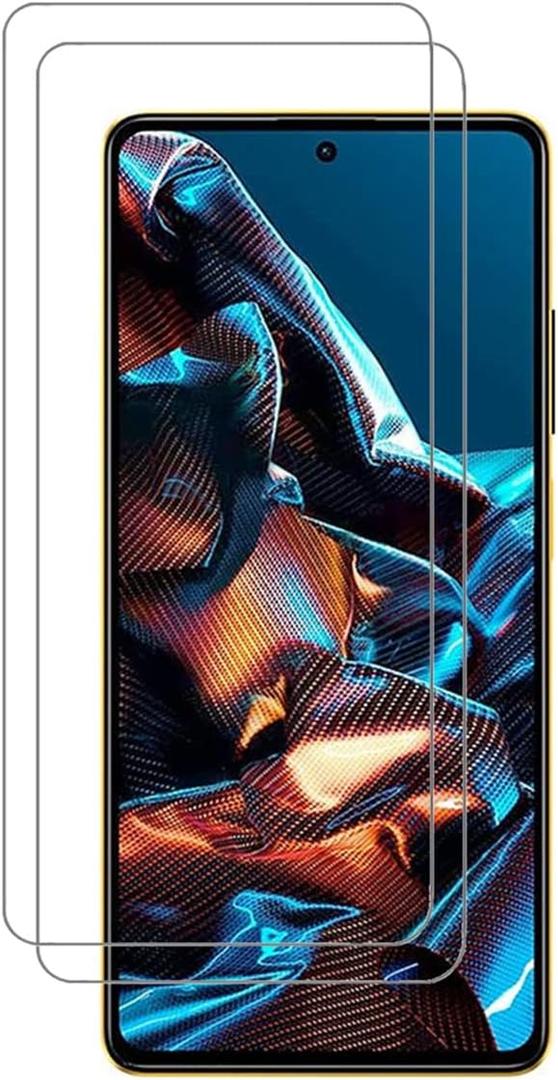 Screen Protector for Xiaomi Poco X5 Pro, [2 Pcs] 9H Hardness Anti-Scratch Bubble Free Case Friendly Tempered Glass Protective Film for Xiaomi Poco X5 Pro