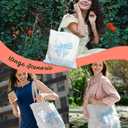 Coquette Pink Bow Preppy Canvas Tote Bag for Women Teens Teen Girls, Pink Bow Girls Tote Bag, Coquette Gifts