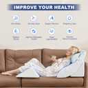 WSOFRLAC 4PCS Bed Wedge Pillow for Sleeping and Sitting Up, Orthopedic Memory Foam Pillow Set for Back Pain, Post Surgery Recovery, Acid Reflux, GERD Relief, Triangle Shape, Blue White